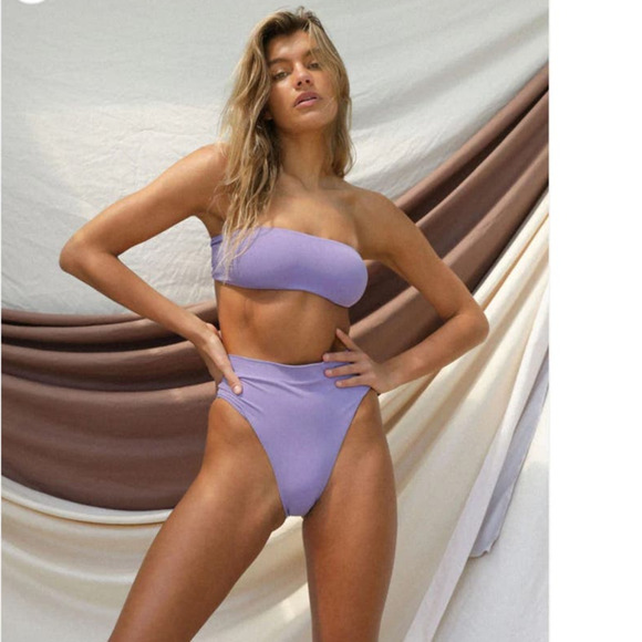 NWT Toast Swim Signature High Waisted Bikini Bottom, Violet Tulip, size XS - Picture 1 of 16